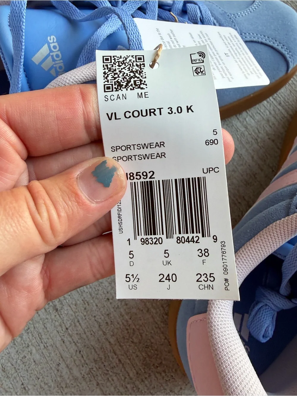 Adidas Women's Cotton Candy Sneakers VL Court 3.0